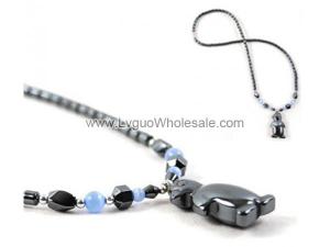 Synthetic Stone Hematite Penguin Pendant Charm Choker Collar Necklace